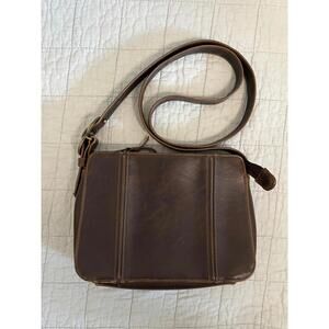Y2K/2010s Liz Claiborne Faux Leather Crossbody Bag, Structured Compact Purse